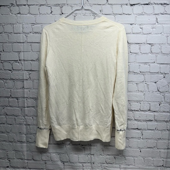 Banana Republic women’s Italian merino blend Off-White Crewneck Sweater Sz M - Picture 2 of 7